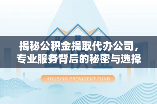 台山揭秘公积金提取代办公司，专业服务背后的秘密与选择指南