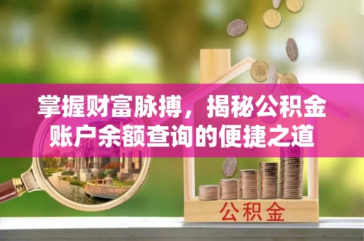 台山掌握财富脉搏，揭秘公积金账户余额查询的便捷之道