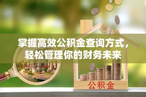 台山掌握高效公积金查询方式，轻松管理你的财务未来